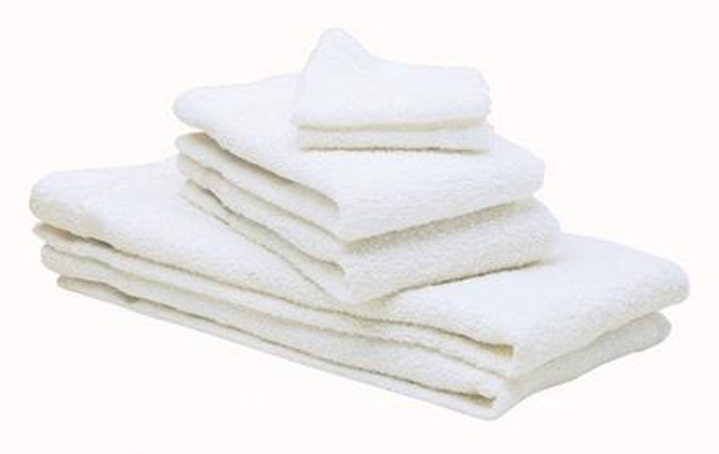 Washcloth Stack Crisp White, Minimalist Textured Cotton Linens