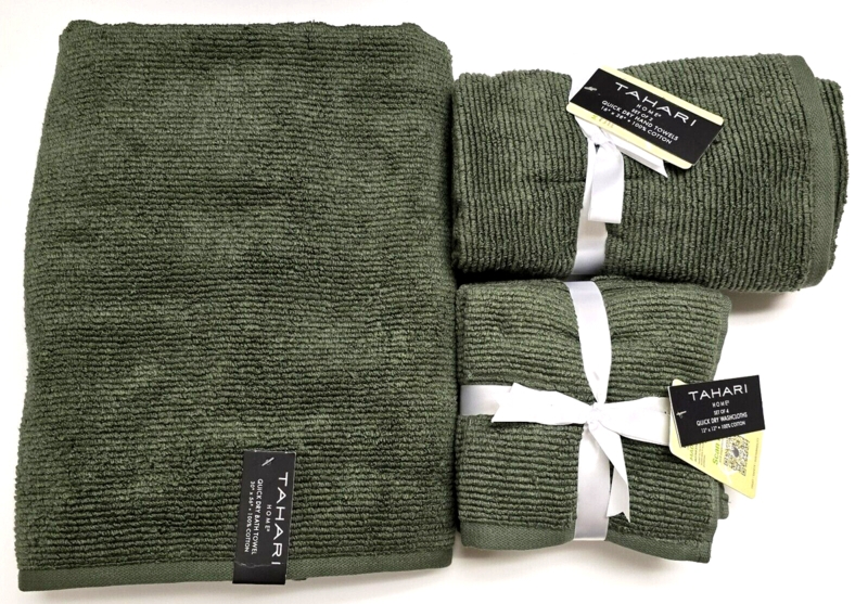 Washcloths, Olive Green Waffle Weave Cotton Spa Style