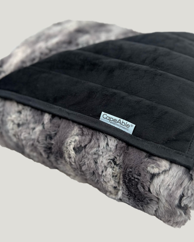 Weighted Throw Blanket in Navy Blue with Square Quilted Pattern