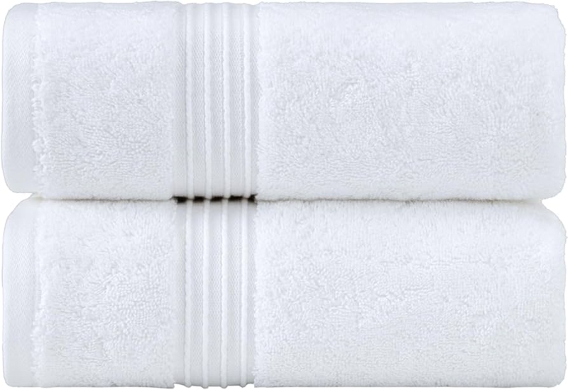 White Plush Hand Towels with Hanging Loops and Honeycomb Border