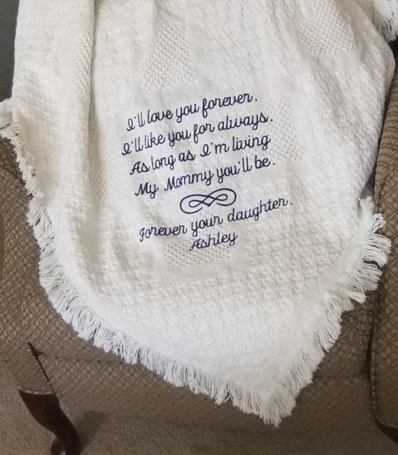 Woven Throw Blanket Cream Basketweave Fringe Mother In Law Gift