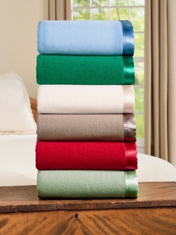 Woven Throw Blanket Stack Blanket Stitch Edge Muted Palette Cozy