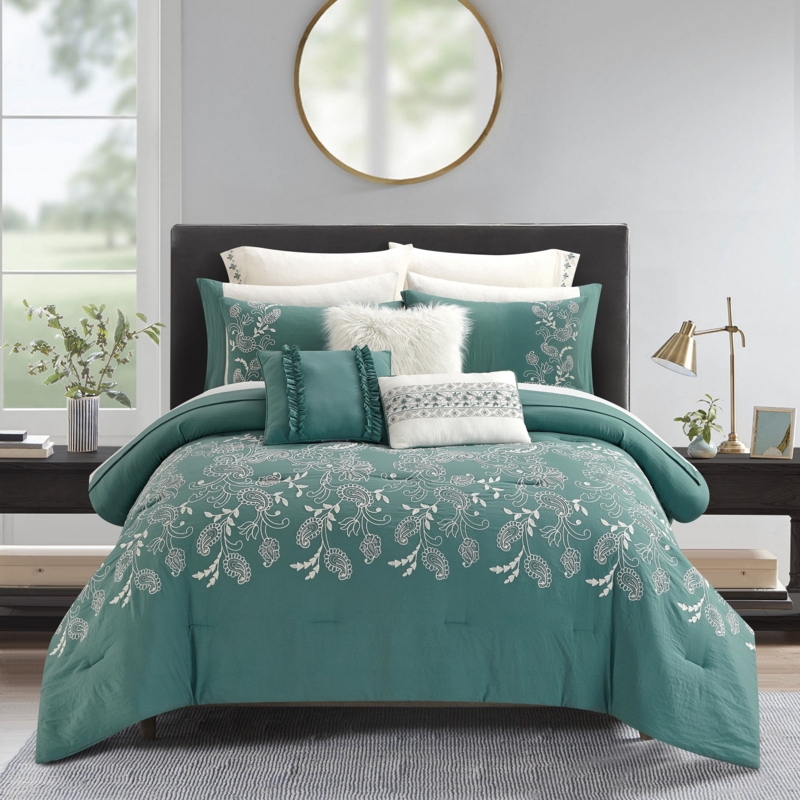 12-Piece Comforter Set, Damask Pattern, Complete Bed in a Bag