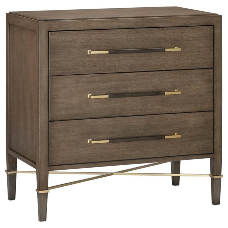 3-Drawer Bachelor Chest Recessed Ring Pulls Mahogany Finish Rustic Lodge