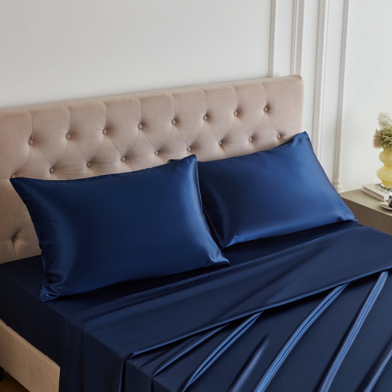 30 Momme Silk Bed Sheet Set, Modern Luxury Styling.