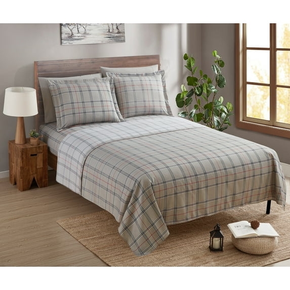 6 Piece Printed Bed Sheet Set with Deep Pocket Fitted Sheet