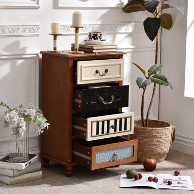 Accent Chest Vertical Silhouette Hand Carved Distressed Artisanal Dresser