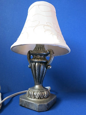 Accent Lamp Small Fluted Metal Base Classic Tapered Shade