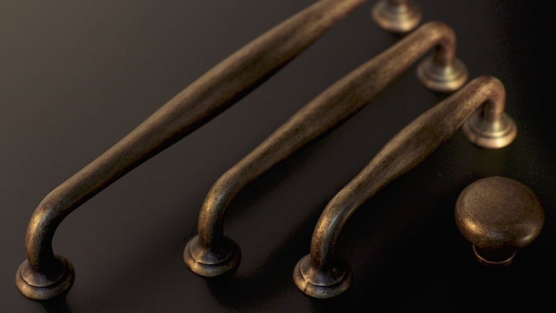 Antique Brass Cabinet Pulls Solid Drawer Handles for Kitchen