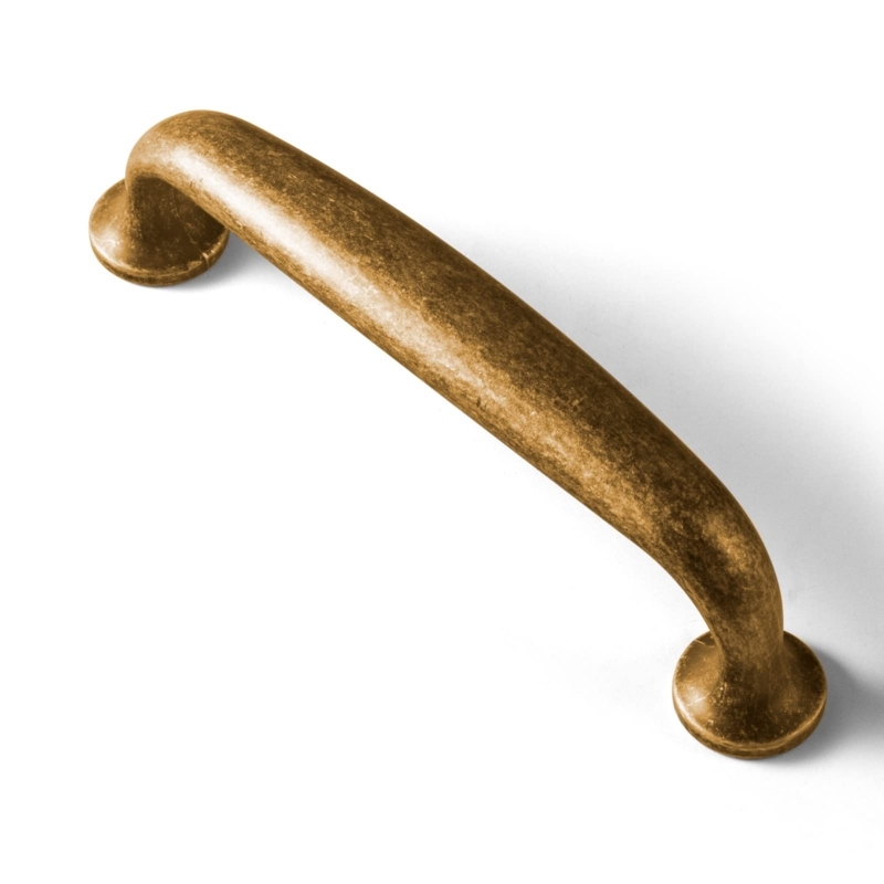 Antique Brass Cabinet Pulls with Stepped Base Detail