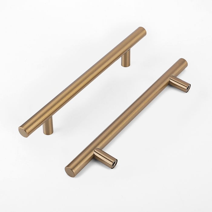 Antique Bronze T-Bar Cabinet Pulls with Brushed Finish