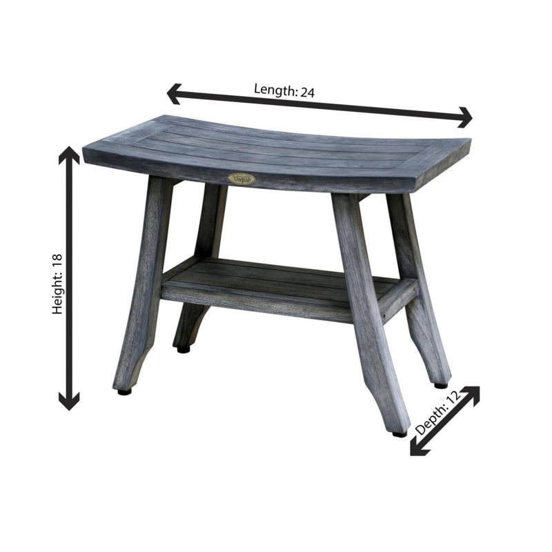 Antique Gray Curved Shower Bench Marble Spa Setting