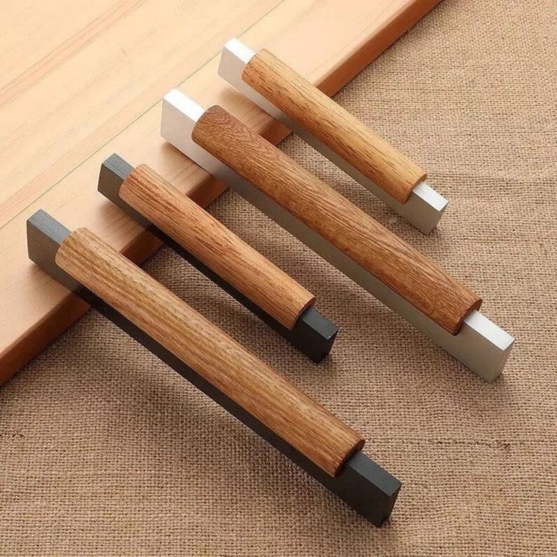 Antique Wood Cabinet Pulls Cylindrical Rod Zinc Alloy Ends