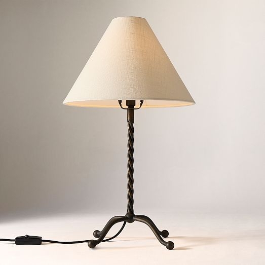 Artisan Twisted Metal Table Lamp Set with Dark Bronze Finish