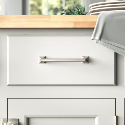 Bar Pull, Matte Dark Finish with Rectangular Bases and Cylindrical Handle