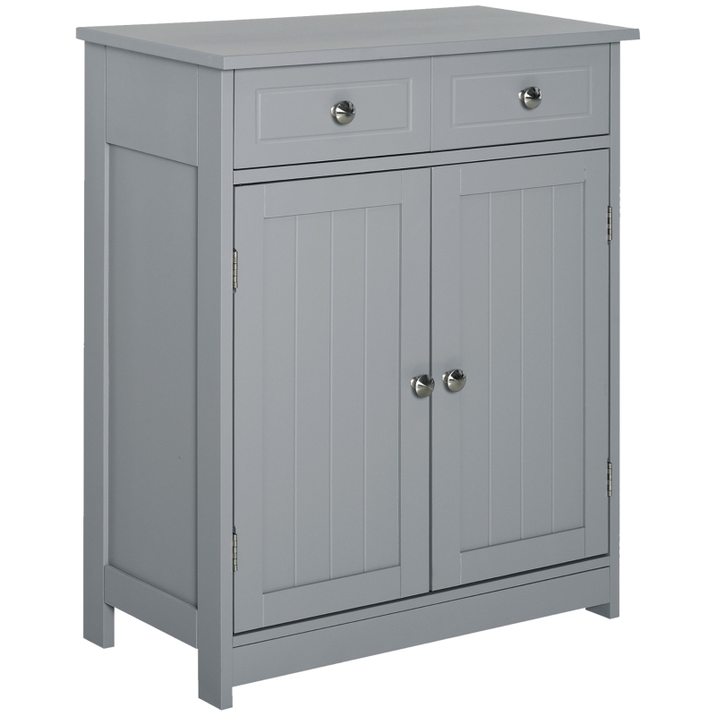 Bathroom Cabinet Slim Profile Freestanding Two Drawers Shaker Style
