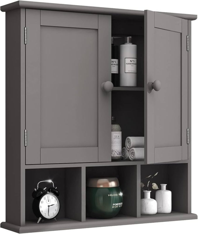 Bathroom Wall Cabinet Over Toilet Storage Shaker Style Doors