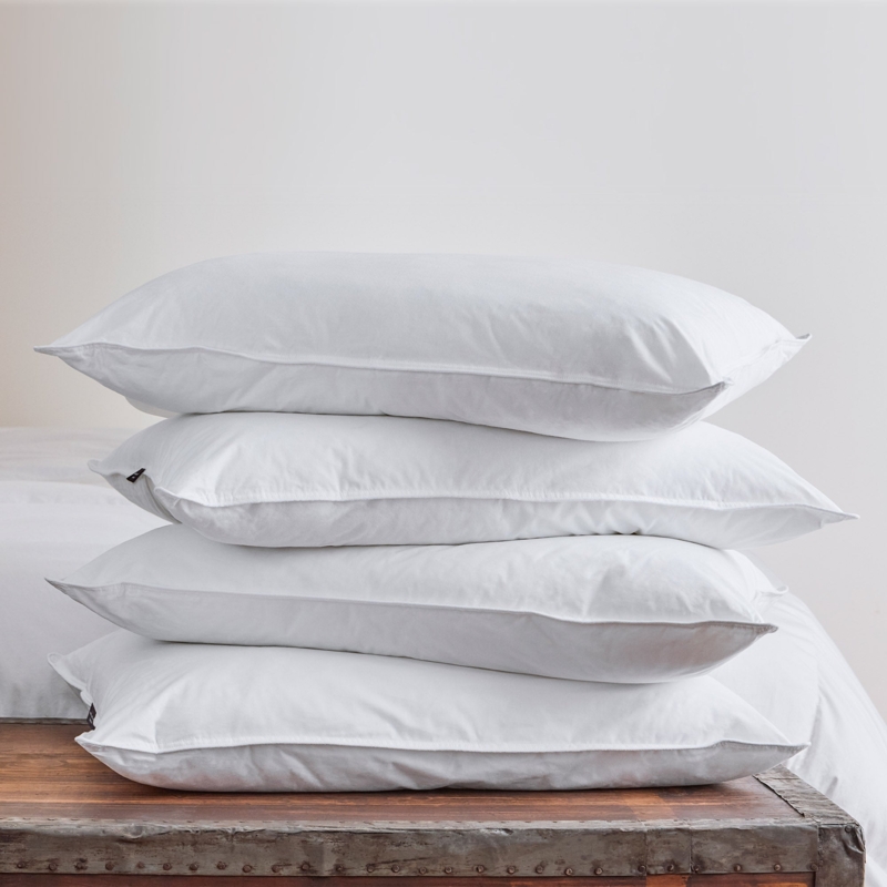 Bed Pillow Honeycomb Texture Quilted Cover Piped Edges Stacked