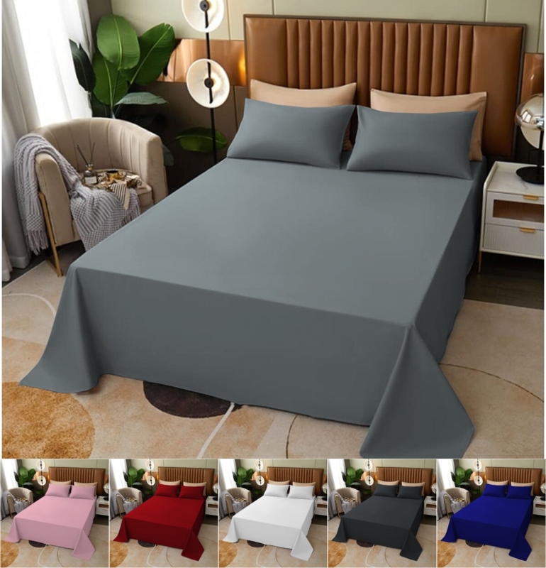Bed Sheet Aqua Color Cotton Blend Matte Finish Serene Blue Bedding