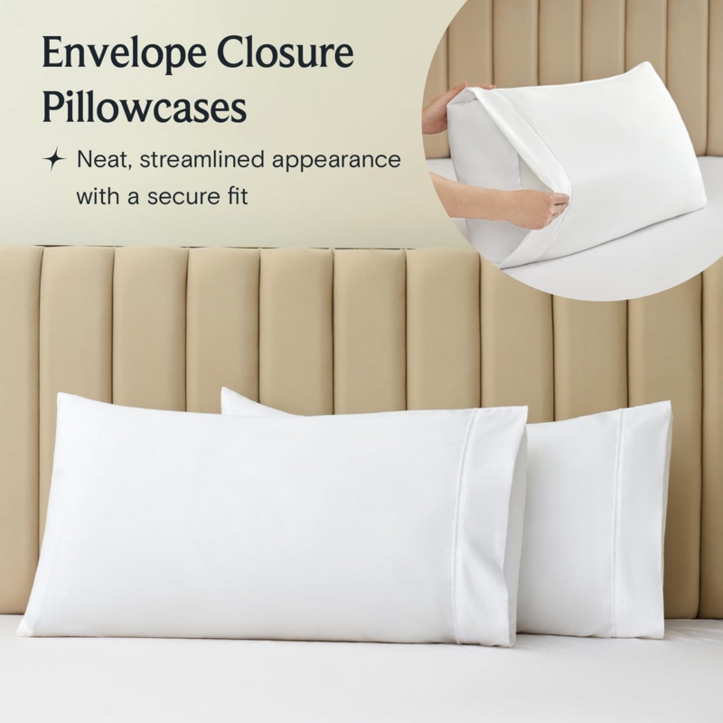 Bed Sheet Set Bright White Deep Pocket Corners Hotel Bedding Set