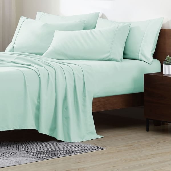 Bed Sheet Set Eggplant Purple Extra Pillowcases Microfiber Styling