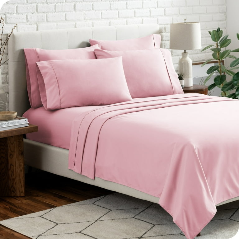 Bed Sheet Set Matte Finish in Pastel Pink Palette