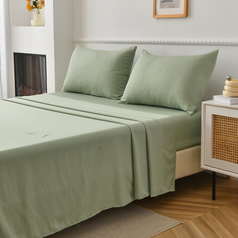 Bed Sheet Set Microfiber Blend Smooth Modern Twin Size Bed Sheets
