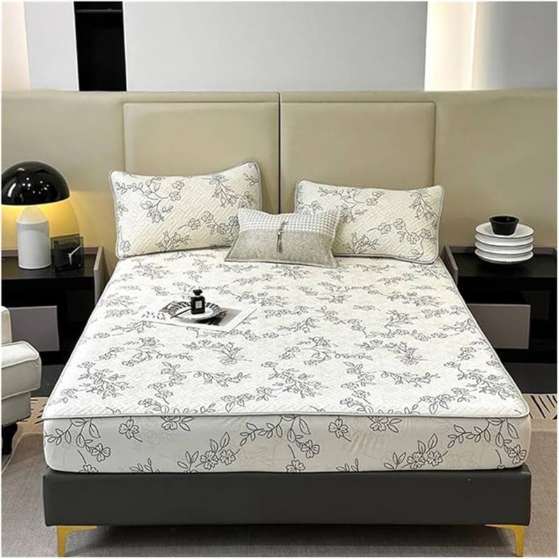 Bed Sheet Set Relaxed Modern Bedding Textures in Muted Sage Green