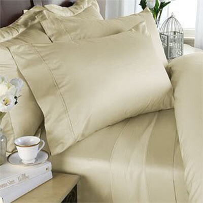 Bed Sheet Set Smooth Matte Cotton Like Classic Solid Color
