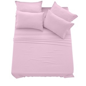Bed Sheet Set with Embroidered Border Pillowcases