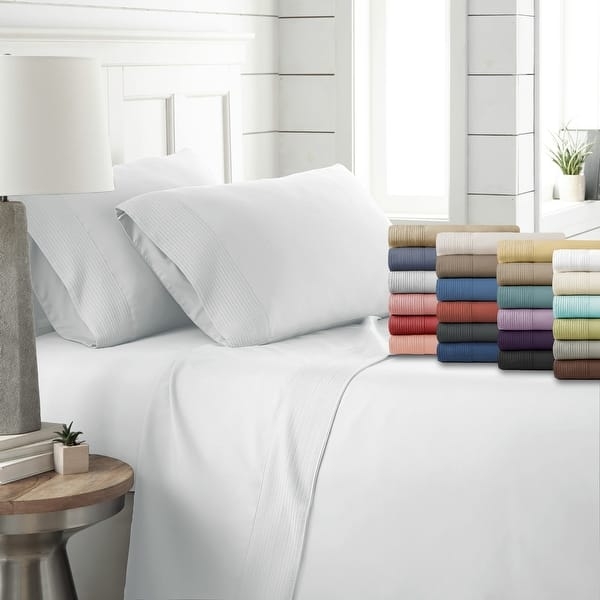 Bed Sheet Set with Pleated Hem, Blush Pink Soft Matte Finish