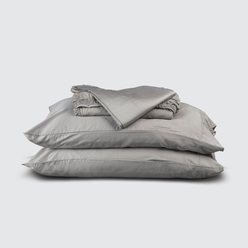 Bed Sheets Dove Gray Viscose Sheen Lived In Styling Matte