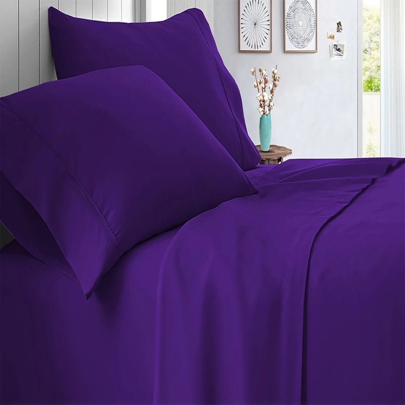 Bed Sheets Vibrant Purple High Thread Count Deep Pockets