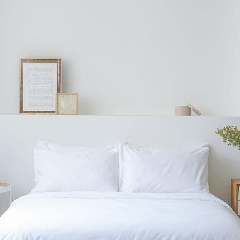 Bedding Set All White Linens Cotton Like Scandinavian Style Clean