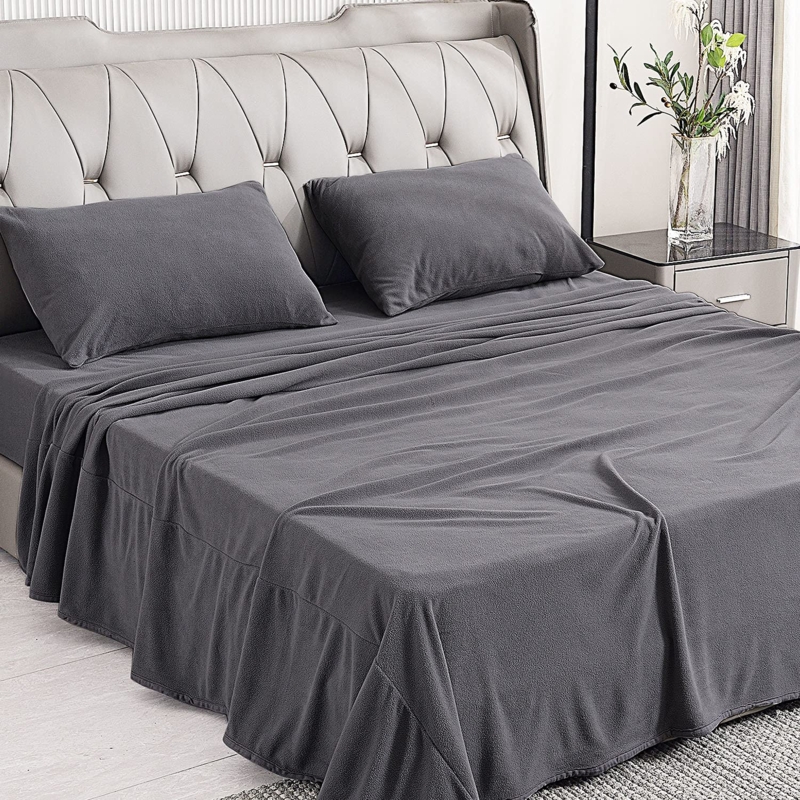 Bedding Set Charcoal Gray Fleece-Like Brick Texture Background