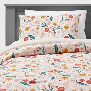 Bedding Set Cheerful Garden Floral Print Pattern Mixed Kids Decor
