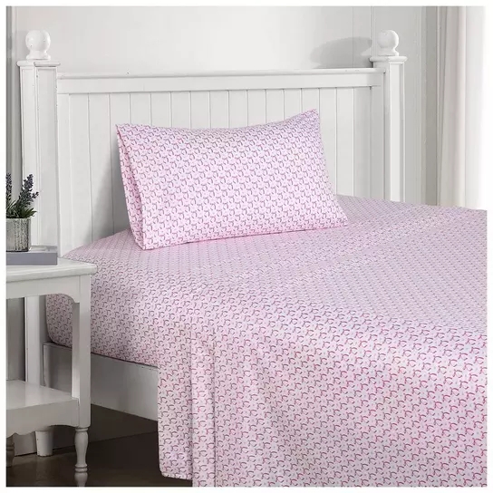Bedding Set Dainty Pink Bow Pattern Coquette Style