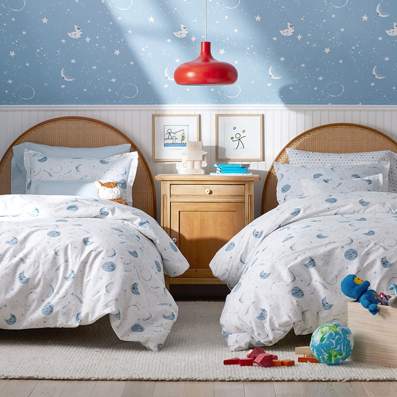 Bedding Set Moon And Stars Motif Celestial Themed Kids Bedroom