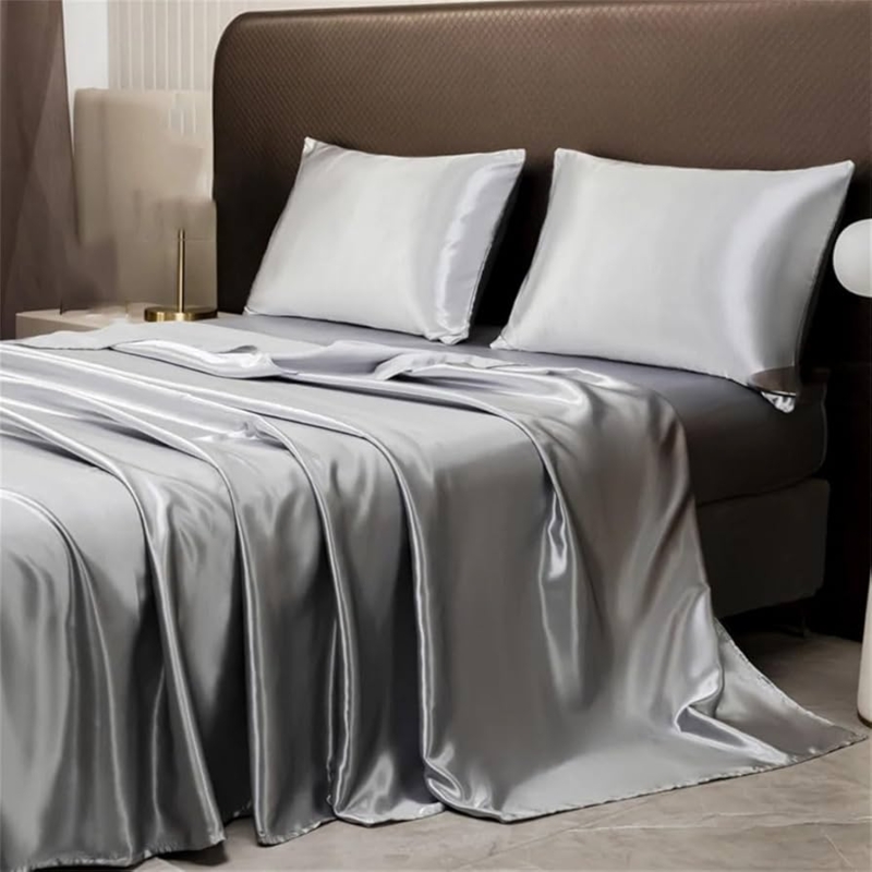 Bedding Set Navy Blue Satin Sheen Luxury Navy Blue Bedding Set