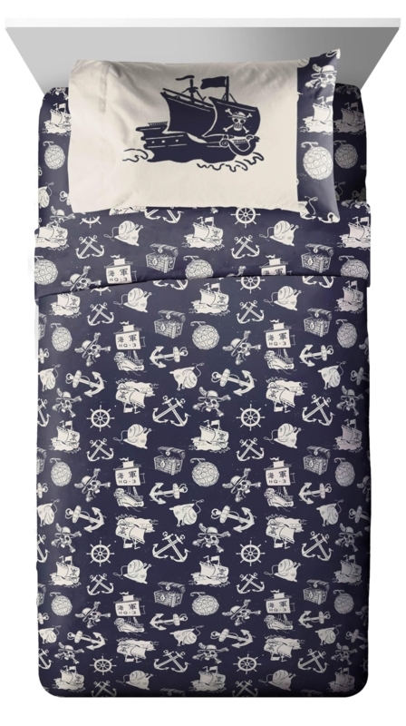 Bedding Set One Piece Anime Theme Vibrant Blue Palette Print