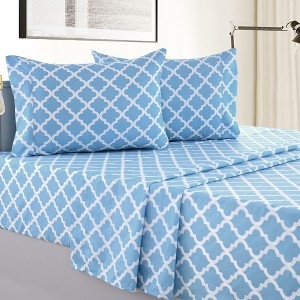 Bedding Set, Paneled Headboard Contrast, Deep Navy Hue, Hotel Style.