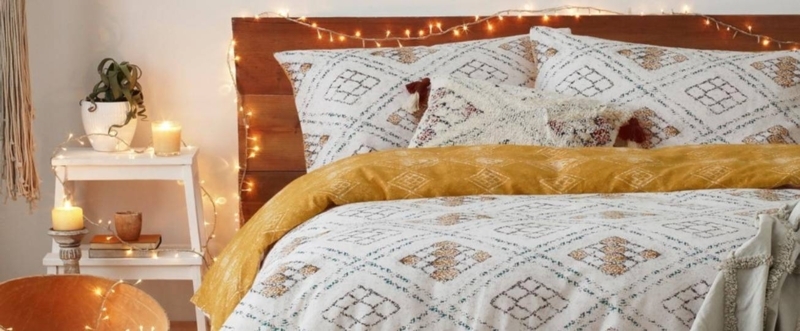 Bedding Set Sage Green Duvet Waffle Texture Pillows Mustard Boho Decor