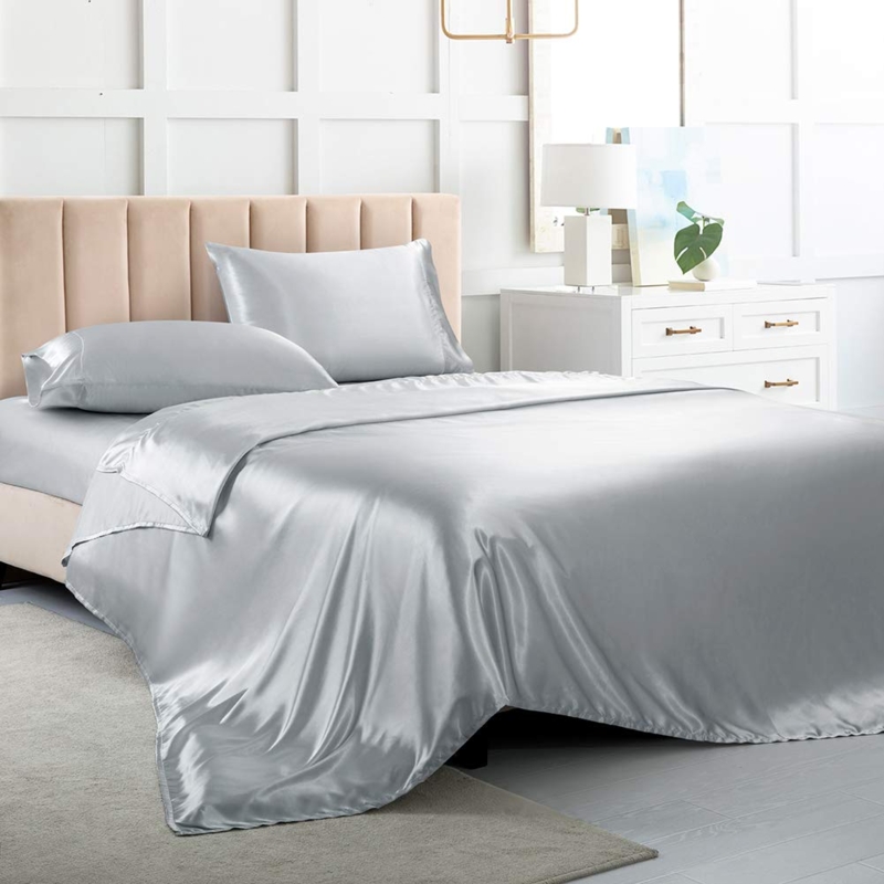 Bedding Set Satin Metallic Sheen Modern Glam Bedding