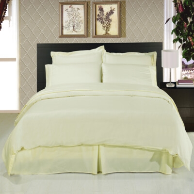 Bedding Set Transitional Ivory Matte Finish Minimalist Airy Sheets