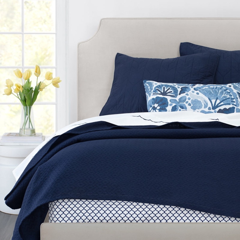 Bedding Set, Wavelet Embroidery & Diamond Ikat Pattern.