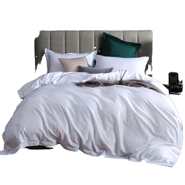 Bedding Set White Crisp Folds Solid Color Clean Minimalist