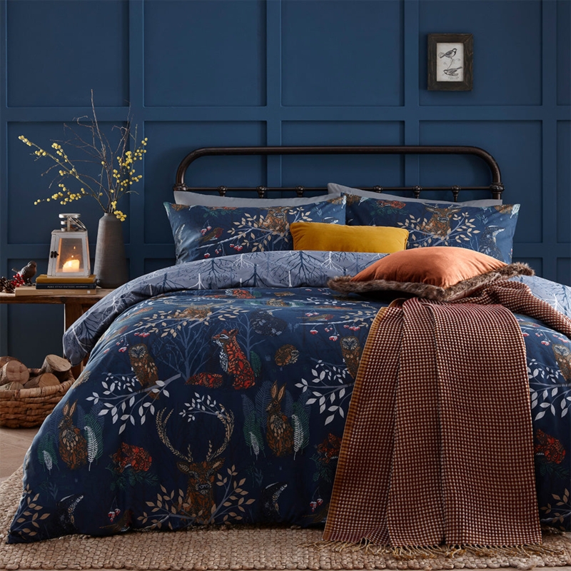 Bedding Set Woodland Fauna Illustration Cottagecore