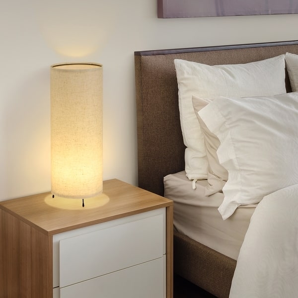 Bedside Table Lamp Minimalist Slim Black Metal Base