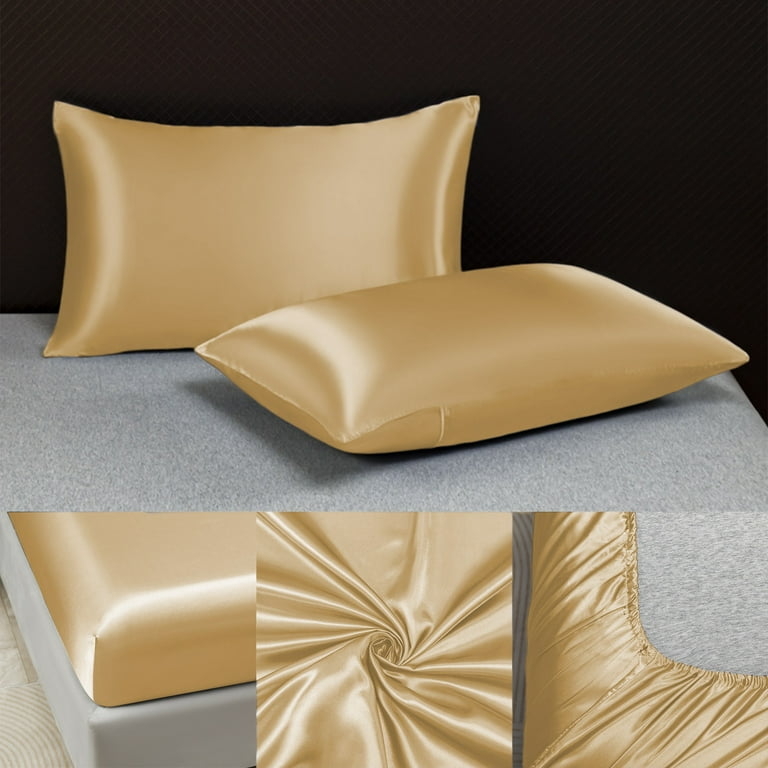 Beige Bed Sheet Set with Lustrous Sateen Like Sheen and Smooth Finish