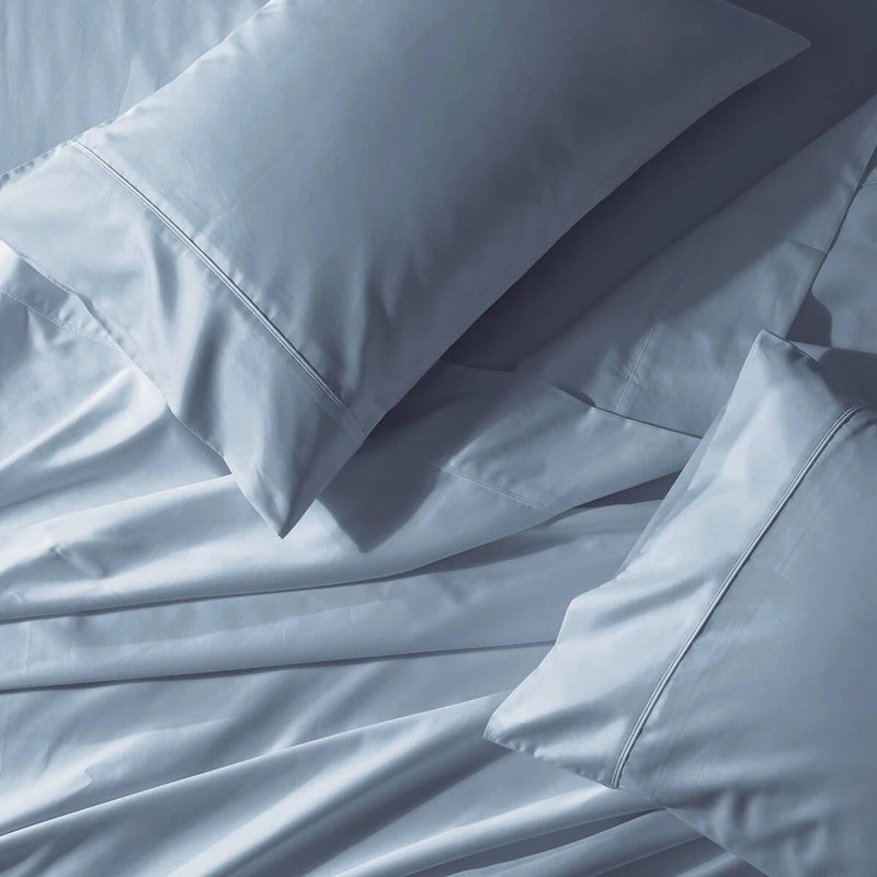 Beige Sateen Sheet Set with Warm Neutral Luster for Minimalist Bedroom